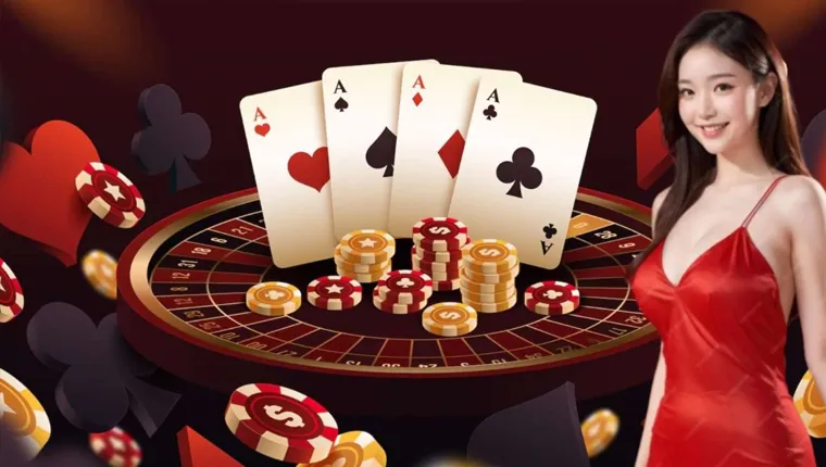 Cards, dice, and roulette wheel representing table game rules