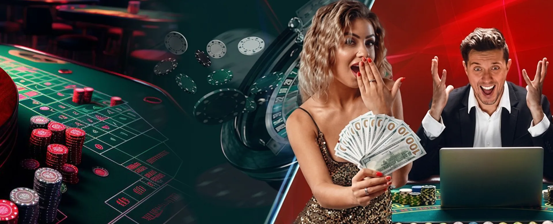 Luxurious online casino table game with golden accents and players